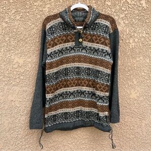 Arte Inka-Berfass 100% Alpaca wool knitted sweater with wood buttons gorpcore‎